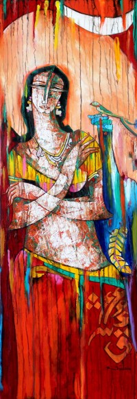 A. S. Rind, Untitled, 18 x 54 Inch, Acrylic on Canvas, Figurative Painting, AC-ASR-130